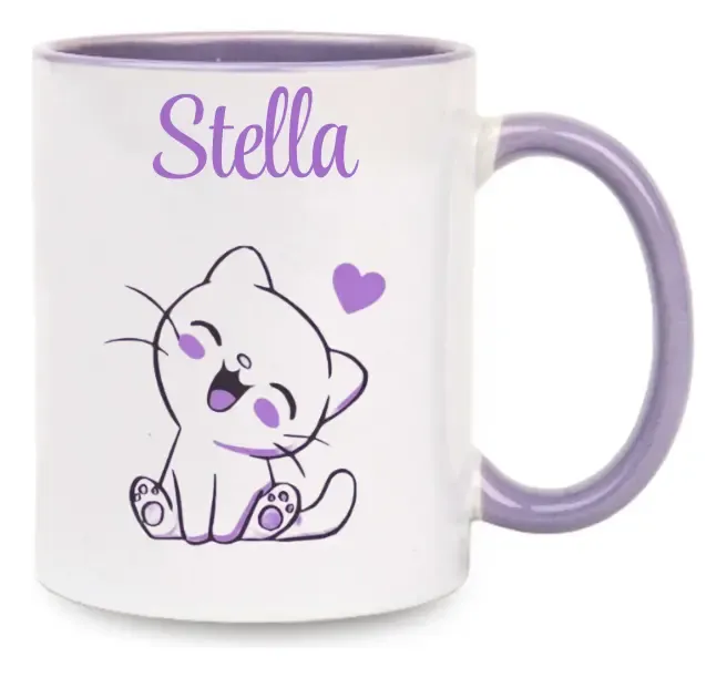 Taza Con Asa De Color Regalo Personalizada