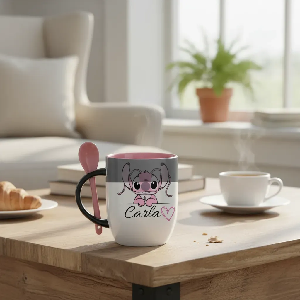 Taza Mágica Con Cuchara Personalizada Regalos