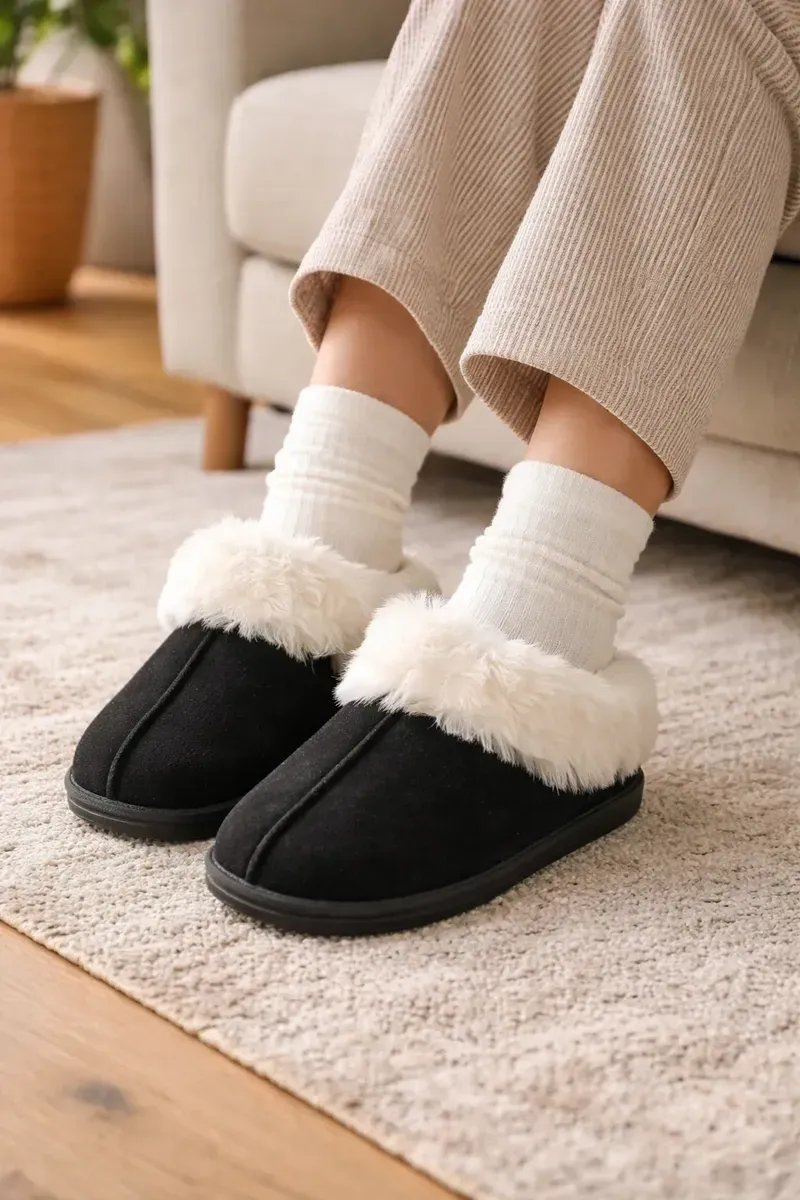 Pantufla Forrada Con Corderito Abrigada Invierno