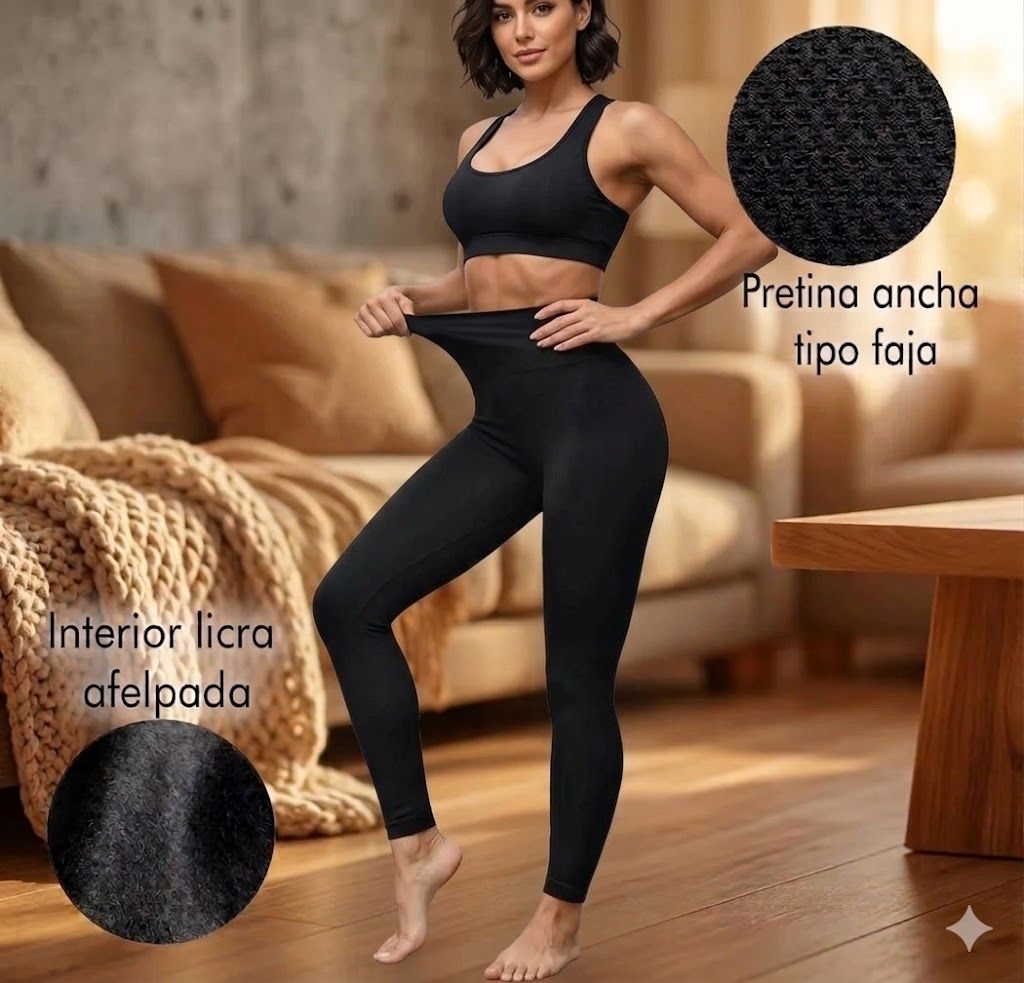 Pack Calza Afelpada Con Faja + 2 Pares De Medias Térmicas