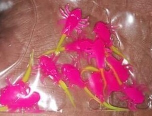 1" Ice Nymphs 12 per pk. Hot pink/Chartreuse