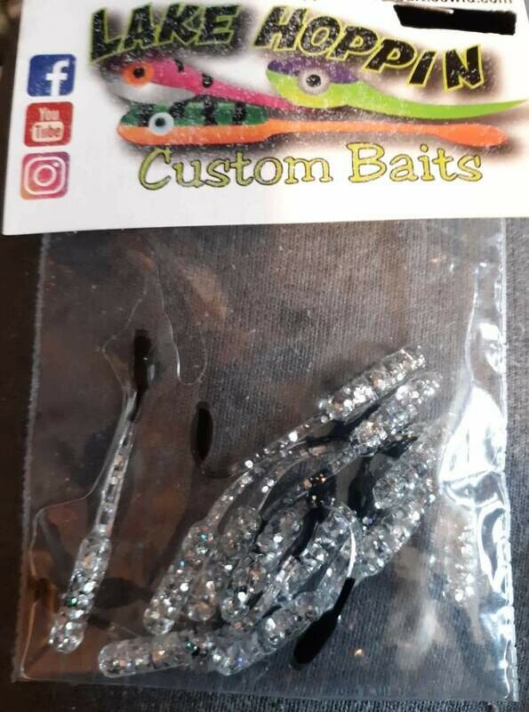 2&quot; nummies  silver flake &amp; black paddle  12 per pk