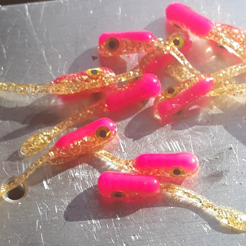 1.5&quot; Crappie killer Jr Hot pink &amp; Gold 12 per pack