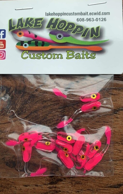1.5&quot; Crappie killer Jr trio hot pink clear &amp; hot pink 12 per pack