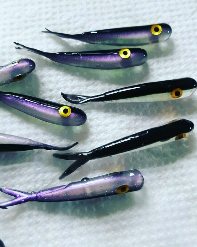 1.5&quot; Baby fluke 10pk  lake smelt