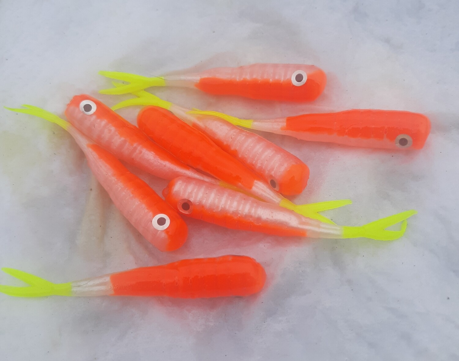 thumbnail image 2 of 50 Pack 2.75 Inch Crappie Fluke Soft Plastic Fishing Lures - Assorted Colors For Bass & Panfish 2 of 3