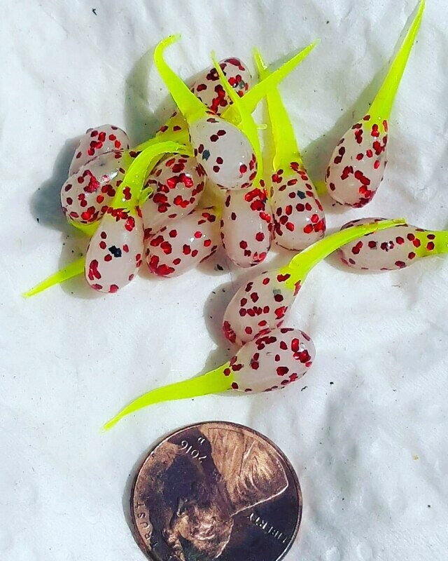 1&quot; Nano chartreuse milk &amp; red flake 15 pack