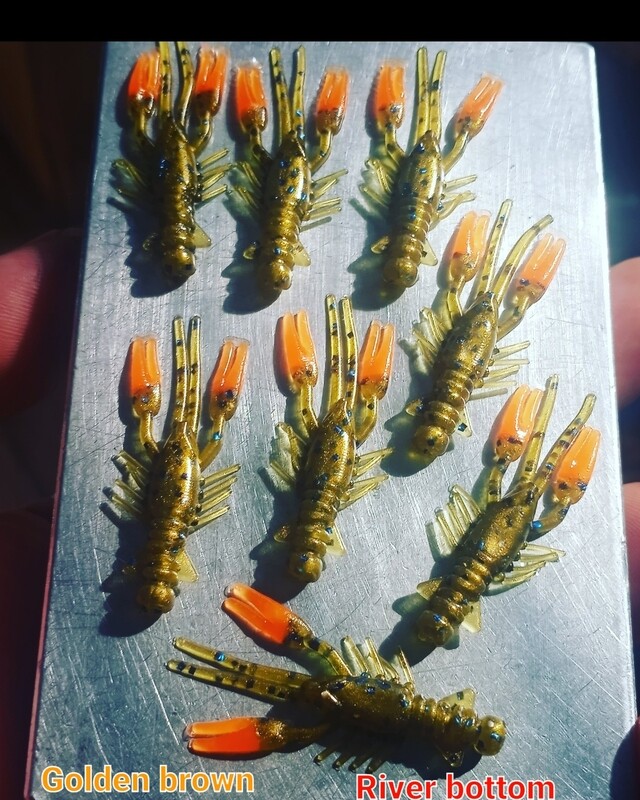 1.5&quot; Crappie claws crawfish  River gold