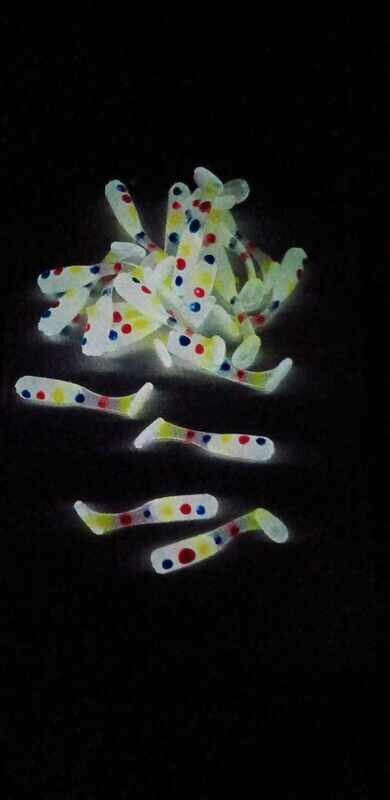 1&quot; Ice shad Wonder bread white glo  10 per pack