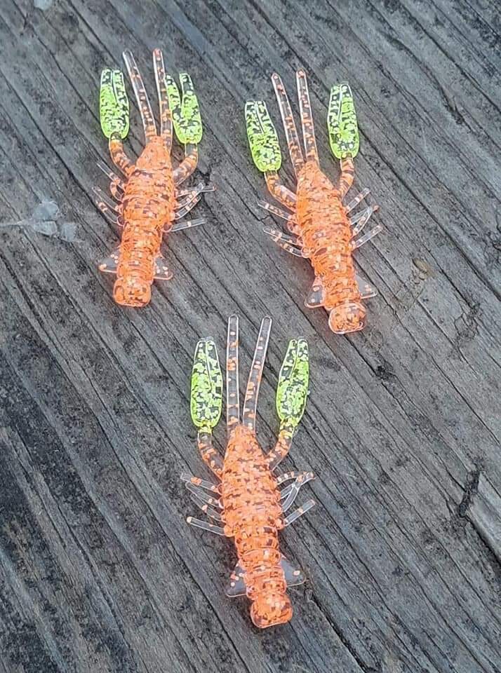 1.5&quot; Crappie claws crawfish 
8 per pack