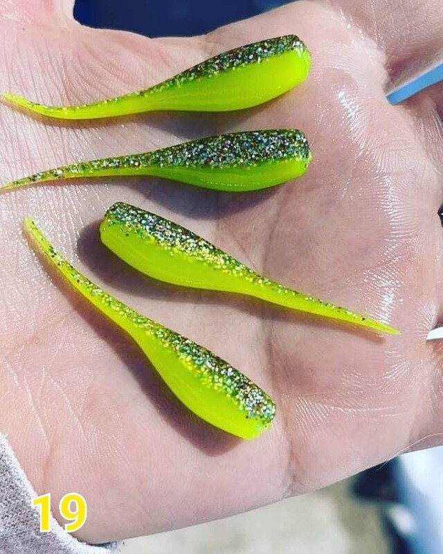 2&quot; Candy shad  Halo silver &amp; Chartreuse  12 per pack