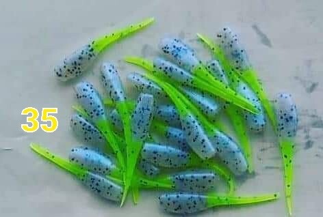 2&quot; Candy shad  Blue pearl black flake &amp; Limetruse tail 12 per pack