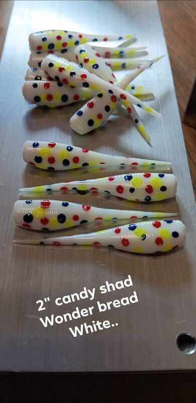 2&quot; Candy shad 
Wonder bread 
12 per pack