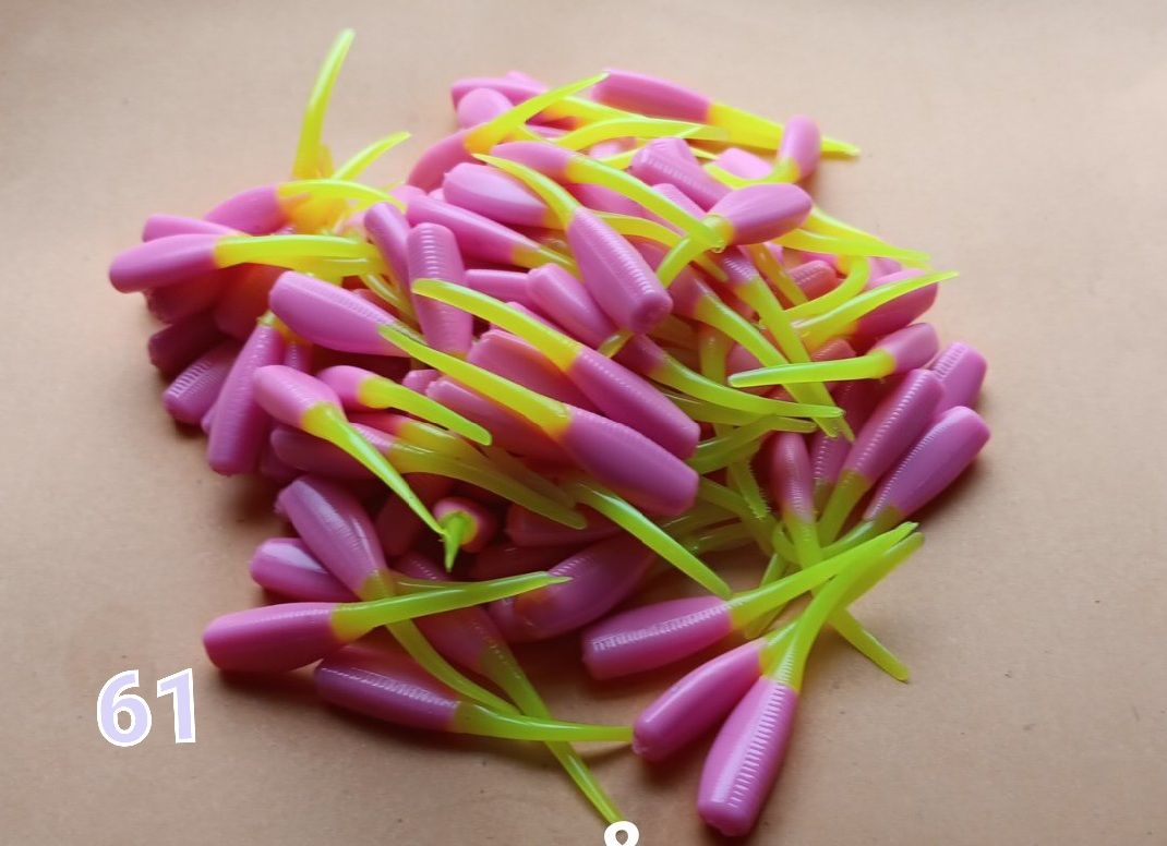 2&quot; Candy shad 
12 per pack 
Bubblegum &amp; Chartreuse