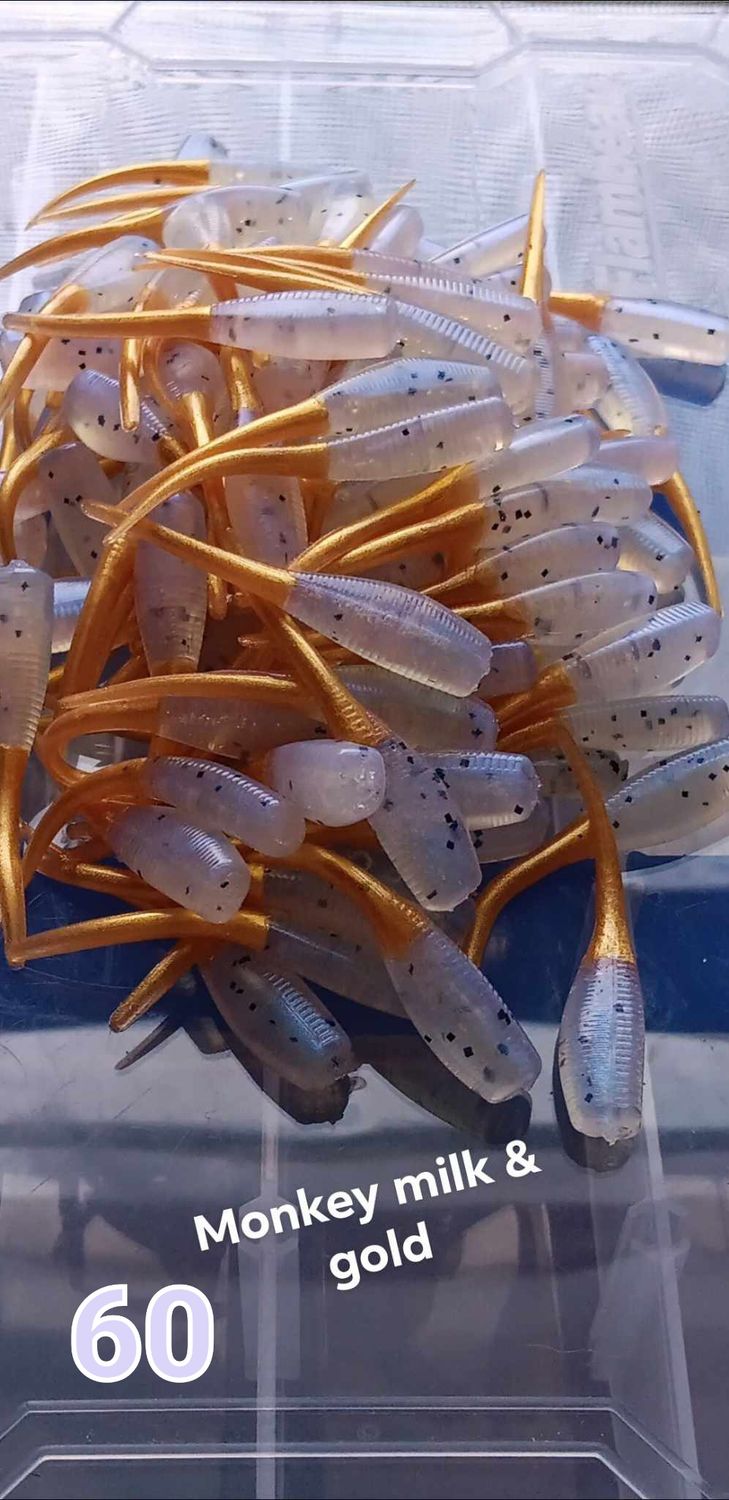 2&quot; Candy shad 
12 per pack 
Blue transparent &amp; gold