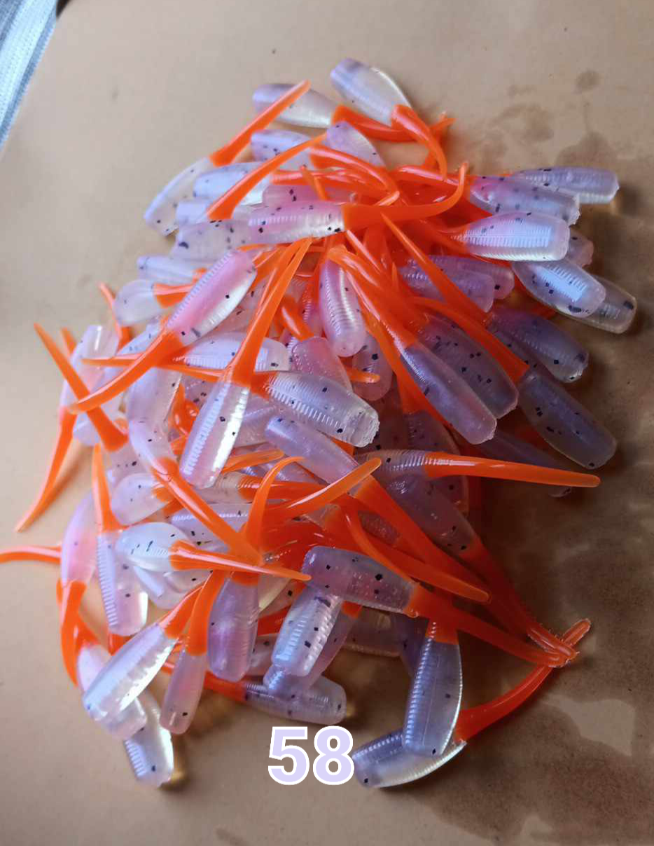 2&quot; Candy shad 
12 per pack 
Blue transparent &amp; Orange