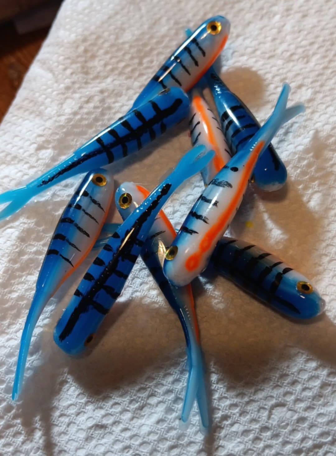 2&quot; Crappie minnow   Blue assassin Each 1 is hand painted    10 per pack