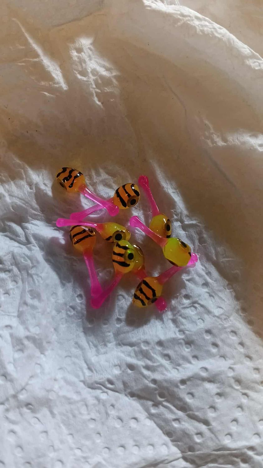 1/2&quot; Lil titans Hot pink/chartreuse tiger 10 per pack