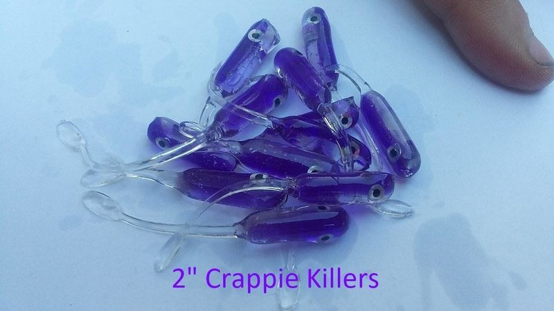 2&quot; purple/clear Crappie Killers 12 per pk