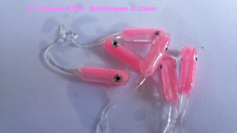 2&quot; Crappie Killer Bubblegum &amp; Clear 12 per pk