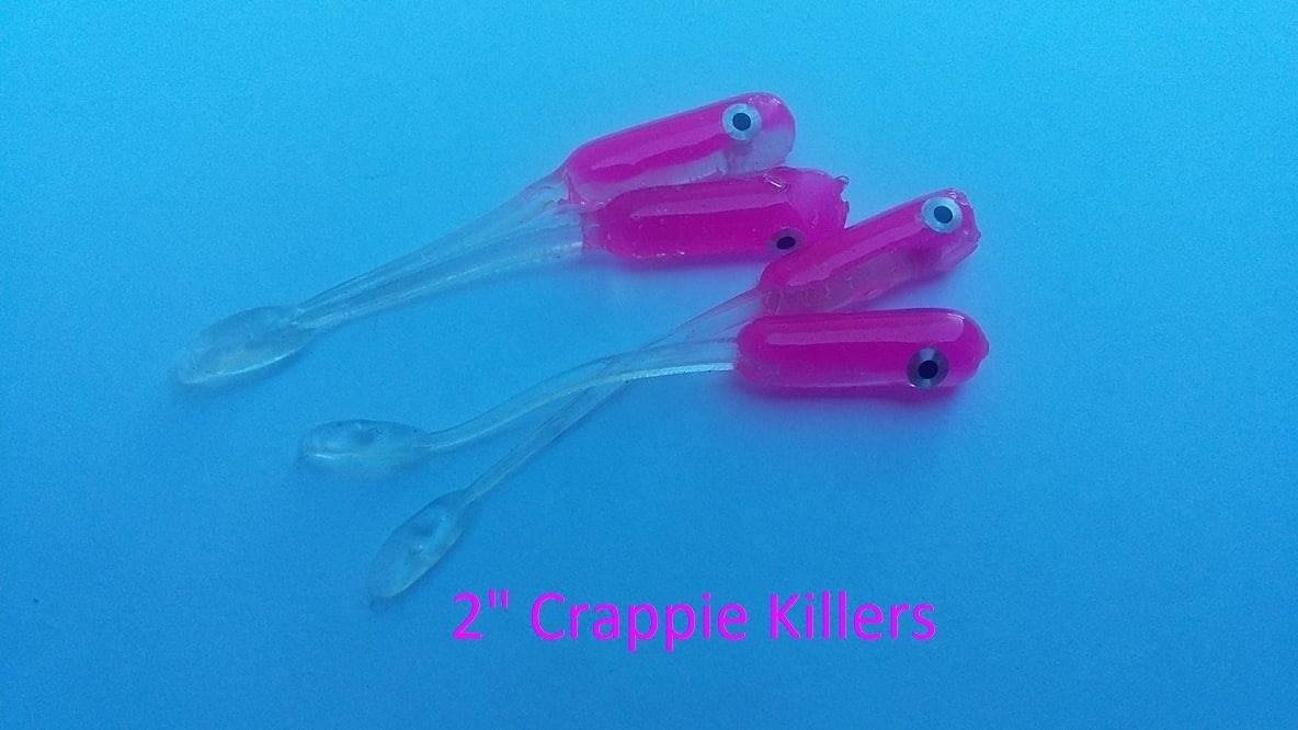 2" Crappie Killer Hot pink/clear 12 per pk