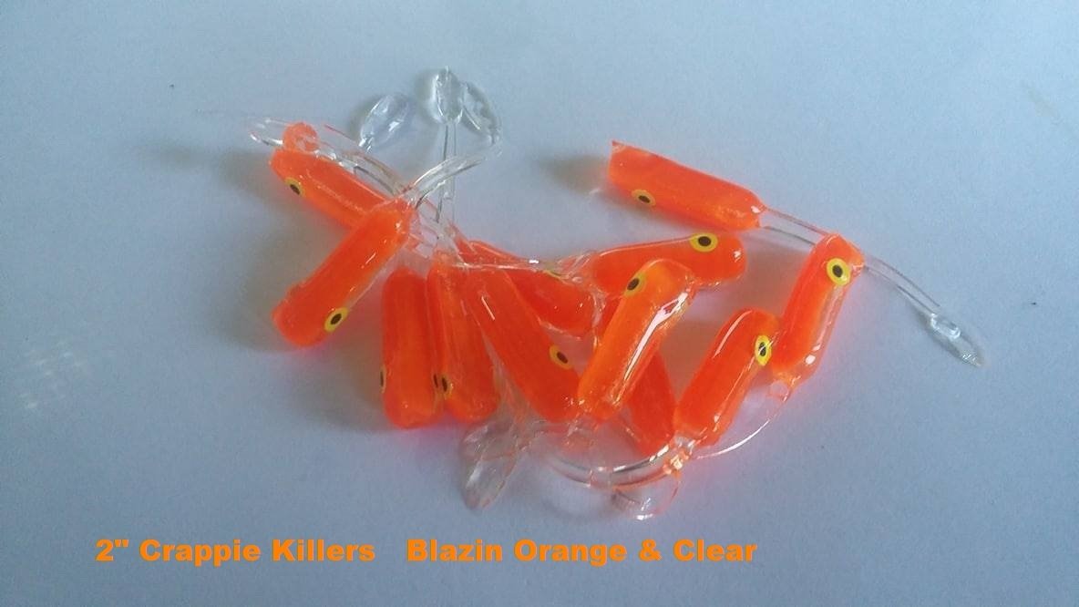 2&quot; Crappie Killer  Blazin Orange/clear 12 per pk
