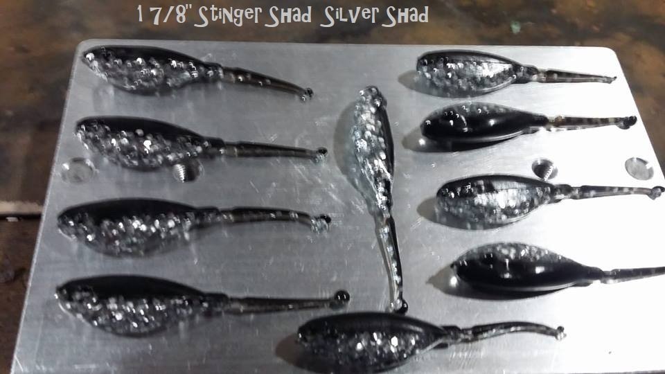 1 7/8" Stinger Shad Black & Silver Flake 10 per pk