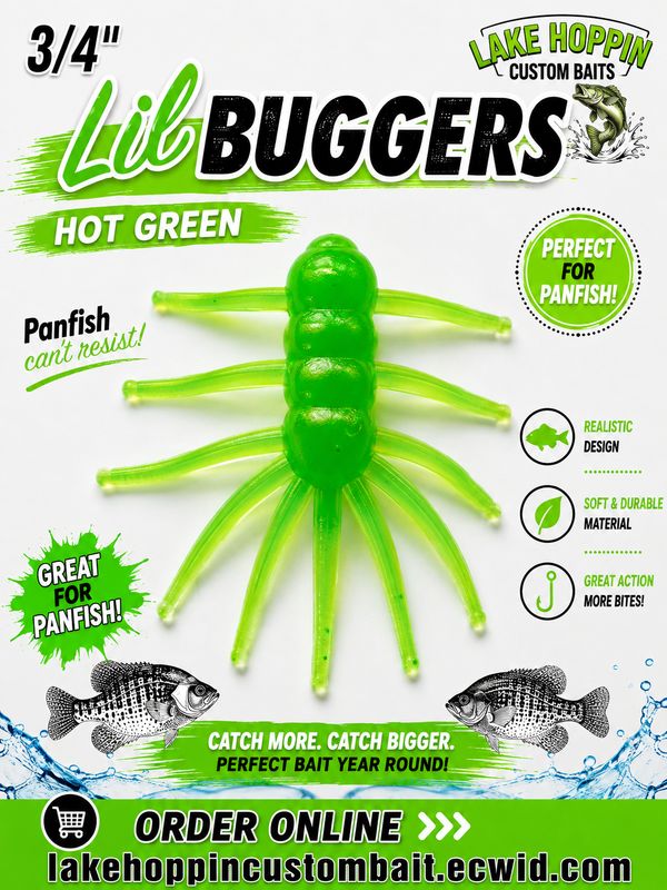 50  3/4" Lil Buggers  Hot Green