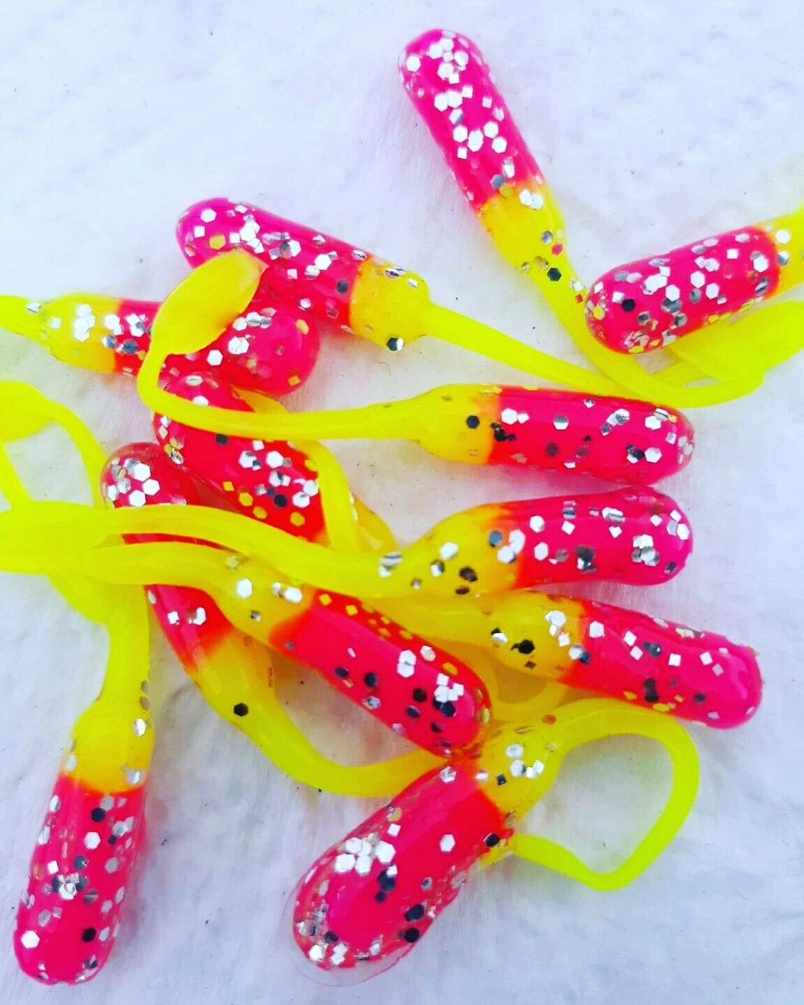 2" Silver, hot pink &amp; Chartreuse 12 pack