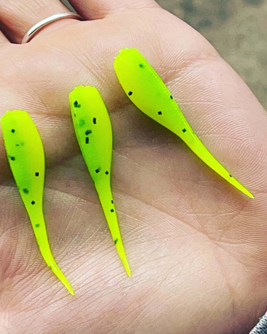 2" Candy shad  Lime chartreuse 96 per pack