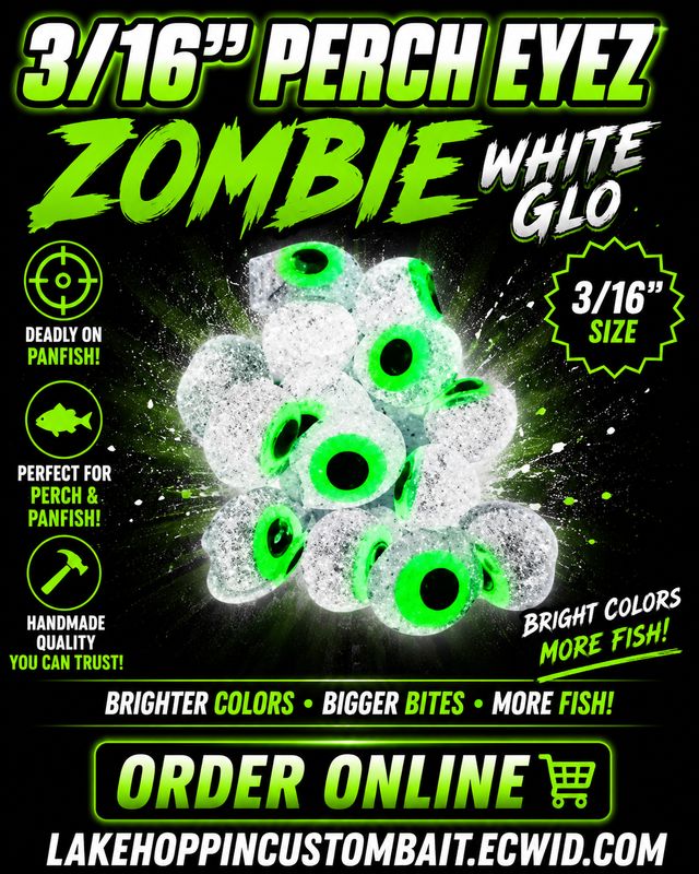 3/16" Perch eyez white glo