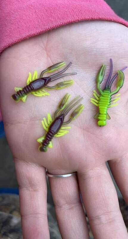 1.5" Crappie claws crawfish  8 per pack