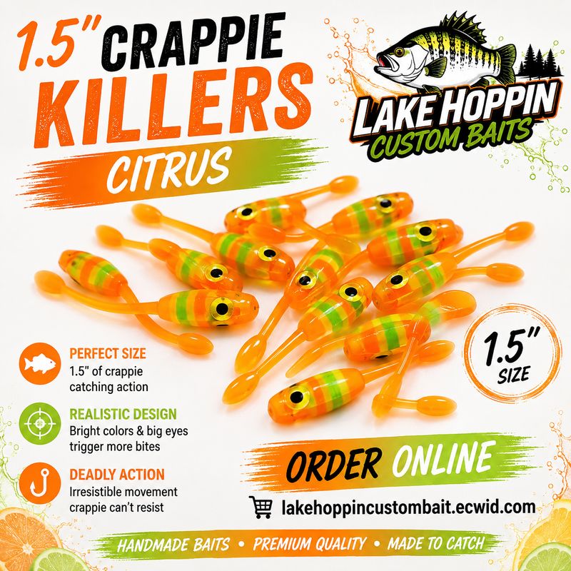 Each one is handmade and hand cut 1.5 Crappie killers  12 per pack