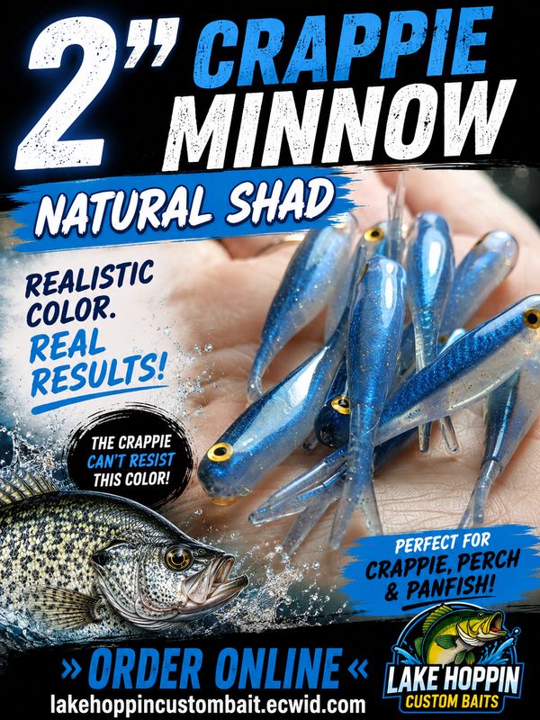 2" Crappie minnow 10 per pack Natural assassin