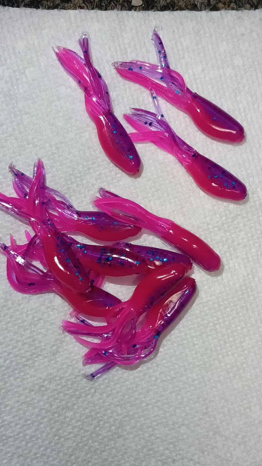 1.8" Tubes 12 per pack  Junebug/flake &amp; hot pink