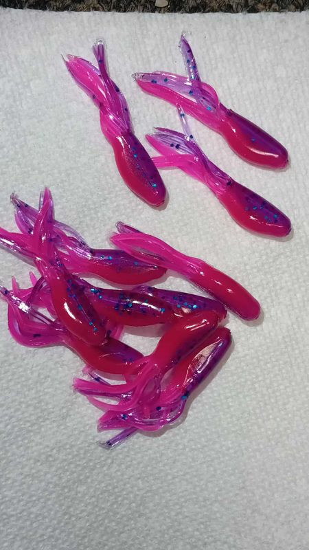 1.8" Tubes 12 per pack  Junebug/flake &amp; hot pink