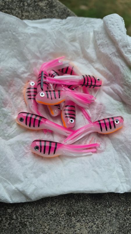 1.8" Frisky Fry  Pink tiger  Hollow body tube
