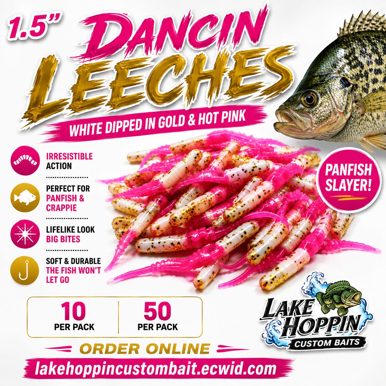 1.5" Dancin leeches  50 per pack