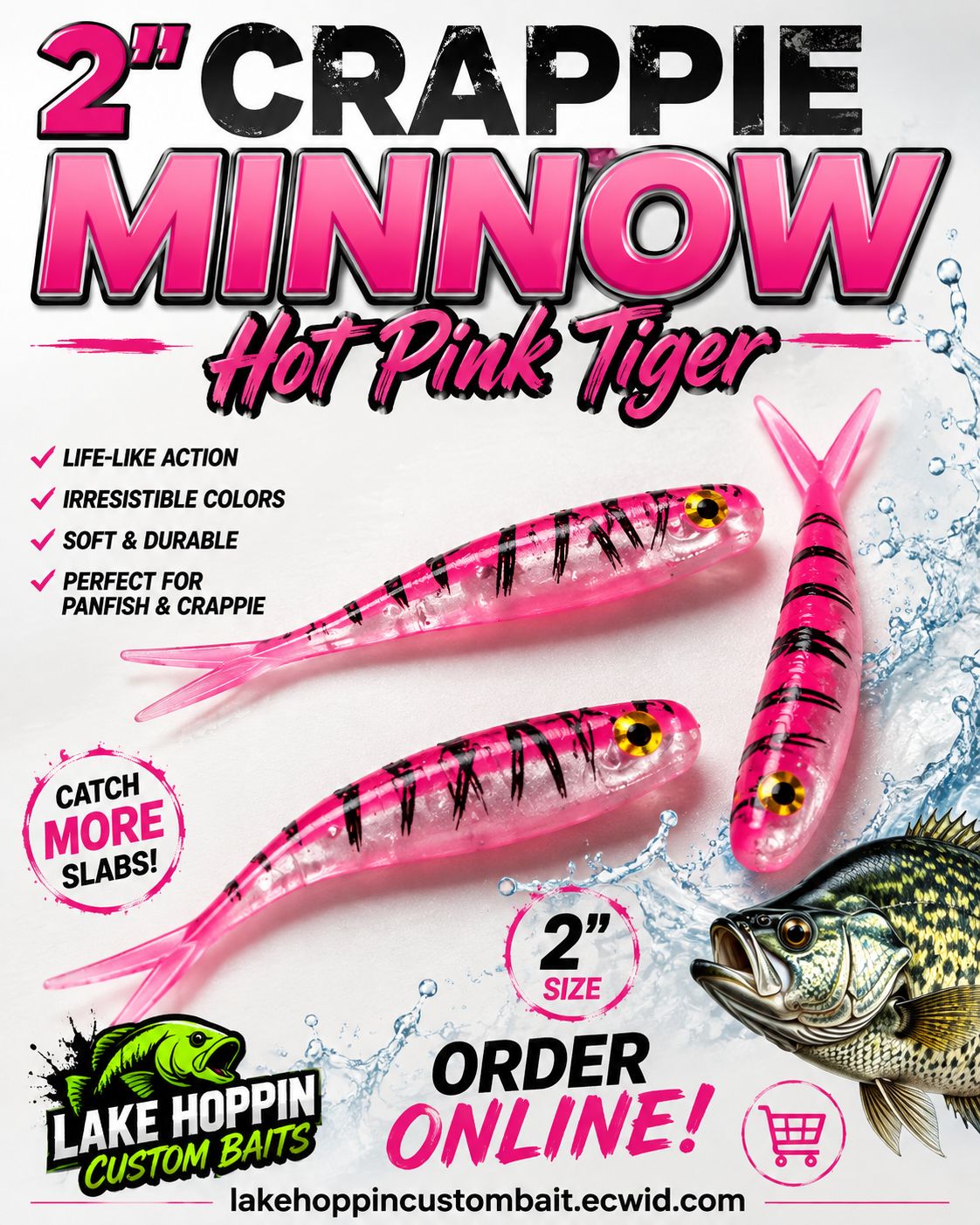 2" Crappie minnow  10 per pack