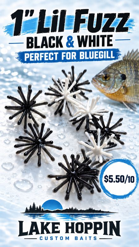 1" Lil fuzz Black &amp; white  10 per pack