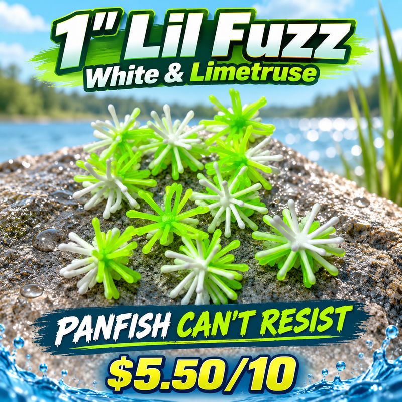 1" Lil fuzz White &amp; Limetruse  10 per pack