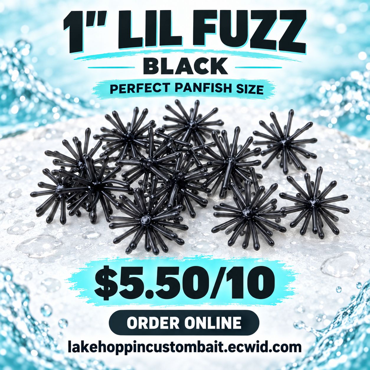 1" Lil fuzz  Black  10 per pack