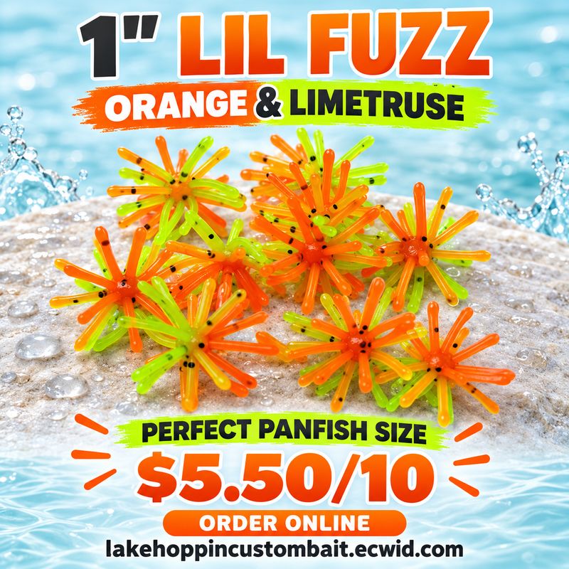 1" Lil fuzz Orange &amp; Limetruse &amp; black flake  10 per pack