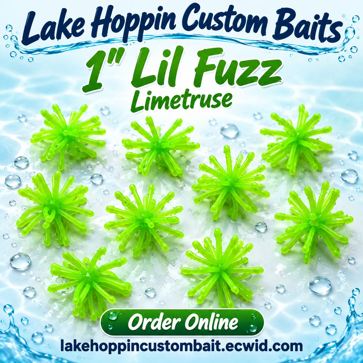 1" Lil fuzz  Limetruse  10 per pack