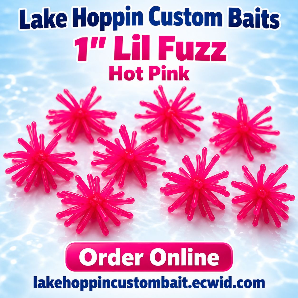 1" Lil fuzz  Hot pink  10 per pack