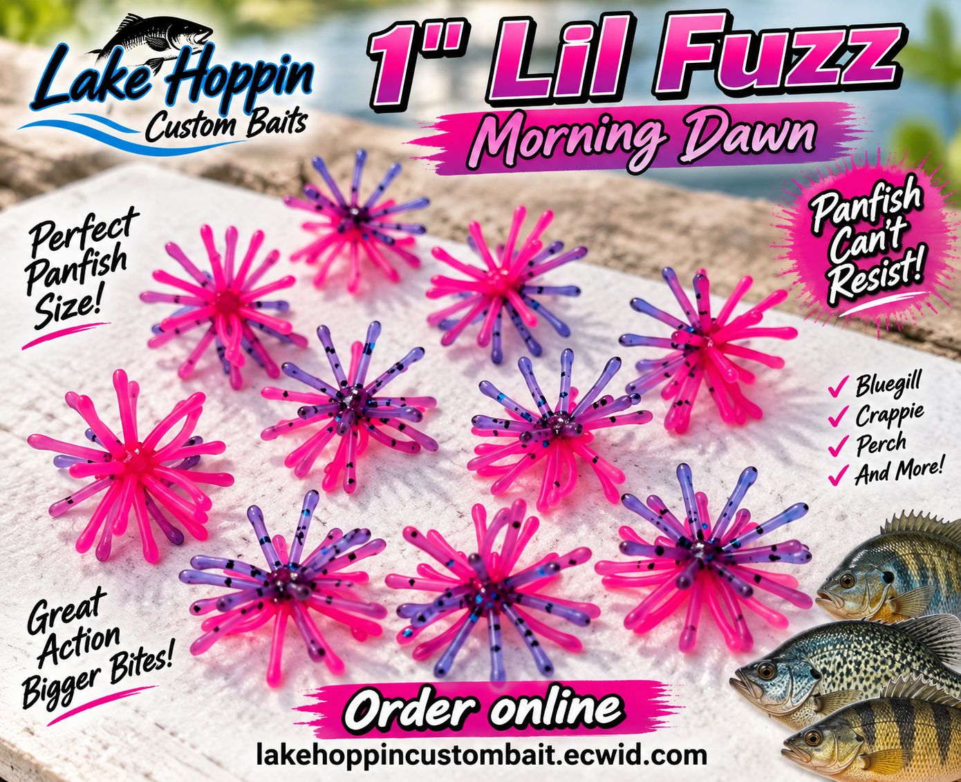 1" Lil fuzz  10 per pack  Morning dawn