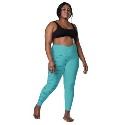 Hikerbabes Ocean Waves Crossover leggings with pockets