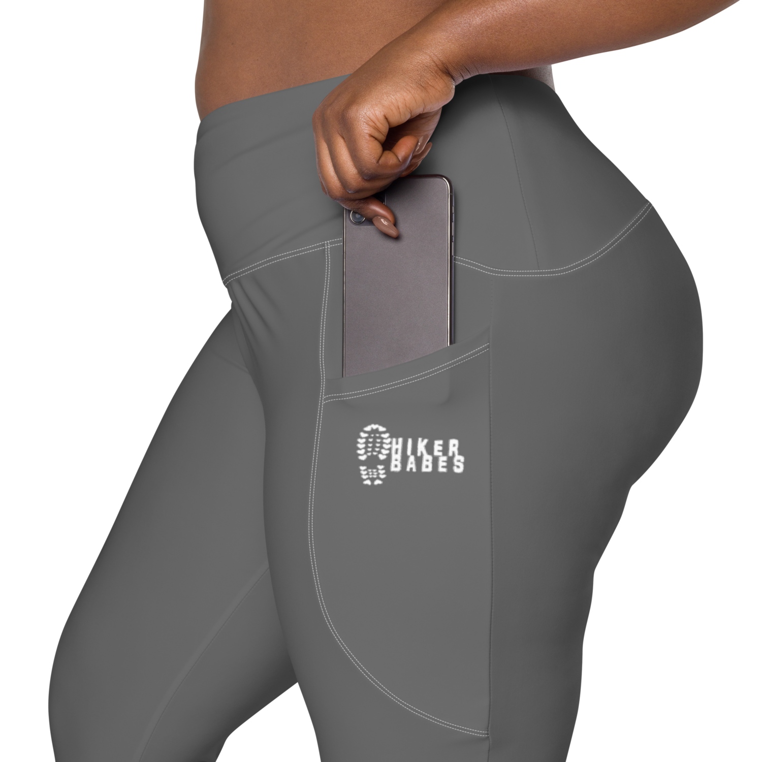 Hikerbabes Steel Grey Crossover leggings with pockets