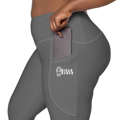 Hikerbabes Steel Grey Crossover leggings with pockets