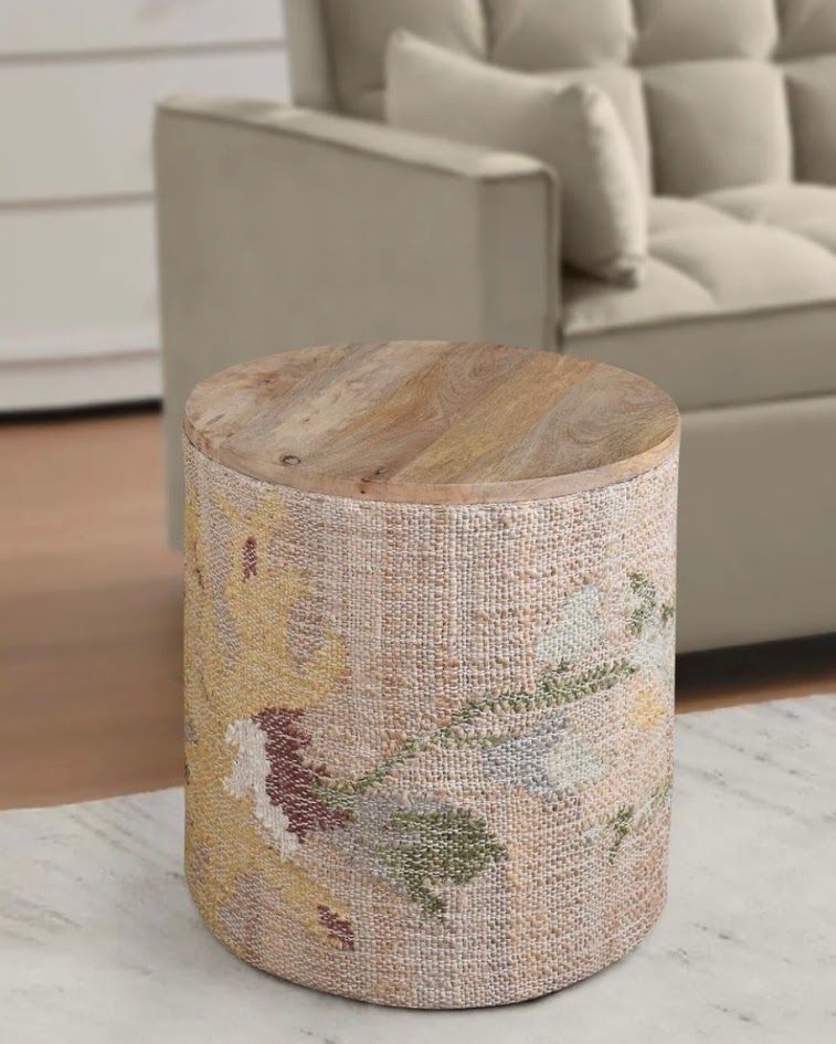 Floral Handwoven Side Table